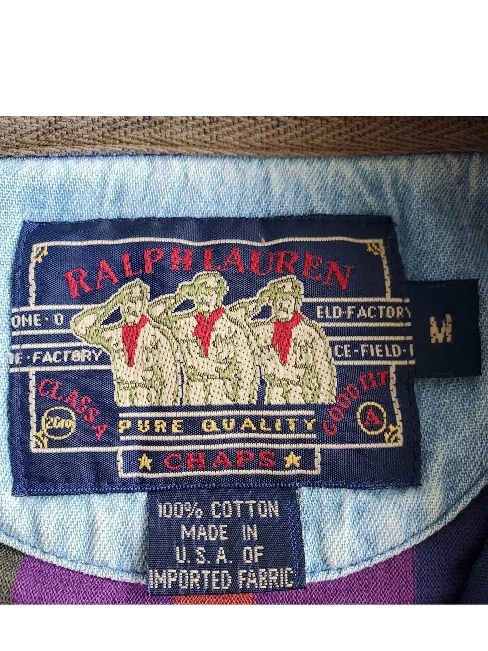 Vintage Ralph Lauren RLC 90s Long Sleeve Rugby Striped Polo Sz M Fresh Prince